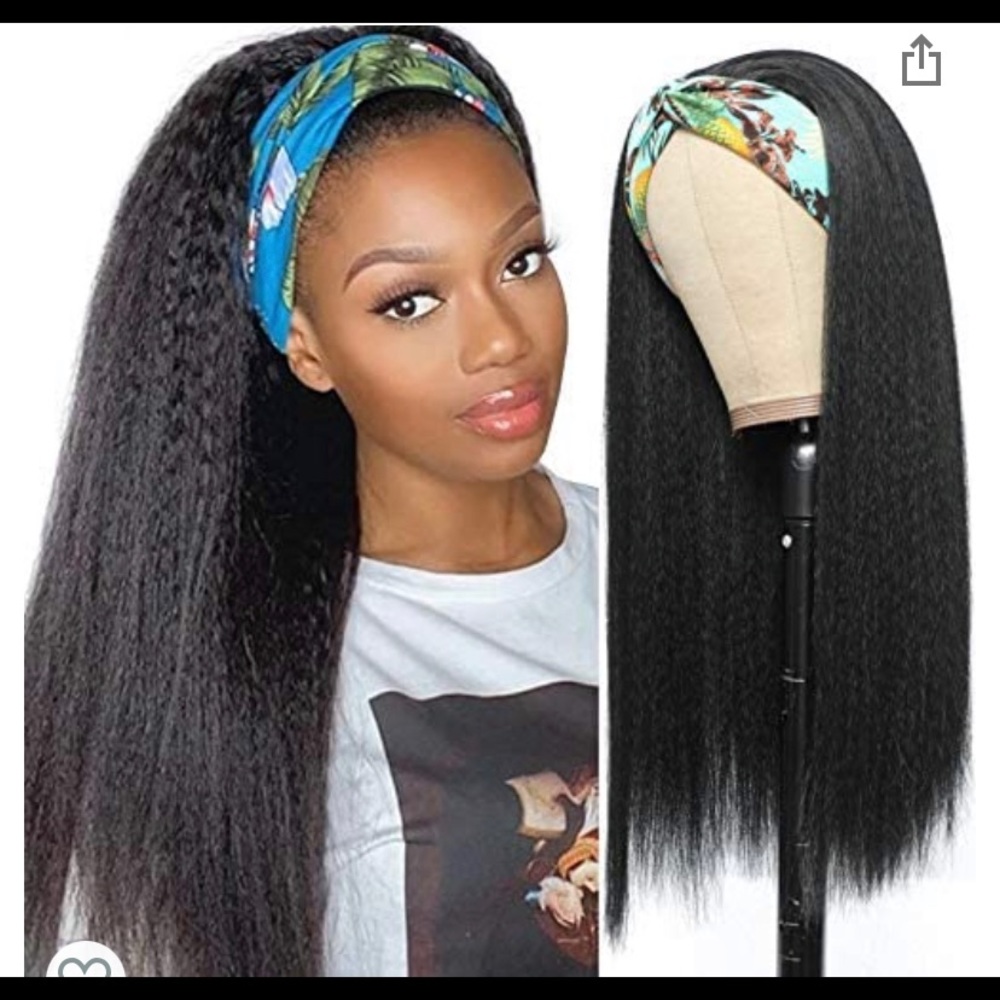 Synthetic headband wig